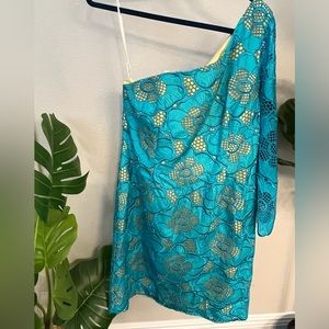 Beachy lace one shoulder mini from Lilly Pulitzer